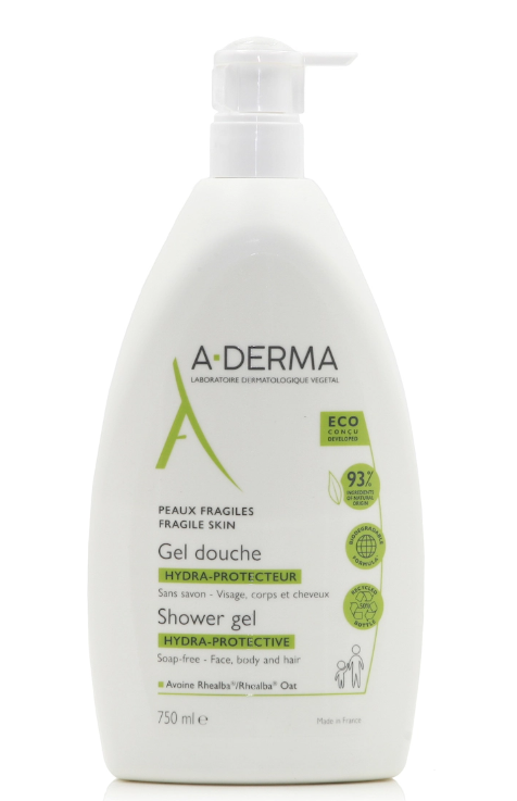 A-DERMA - Shower Gel Hydra-Protective Αφρόλουτρο για Ευαίσθητες Επιδερμίδες, 750ml
