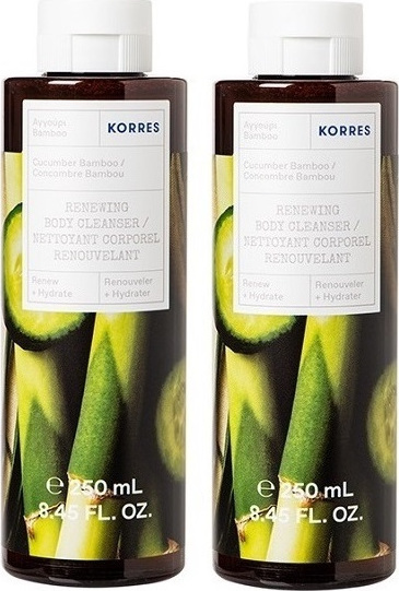 KORRES - Promo Renewing Body Cleanser Cucumber Bamboo ShowerGel Αφρόλουτρο Αγγούρι Μπαμπού 2x250ml