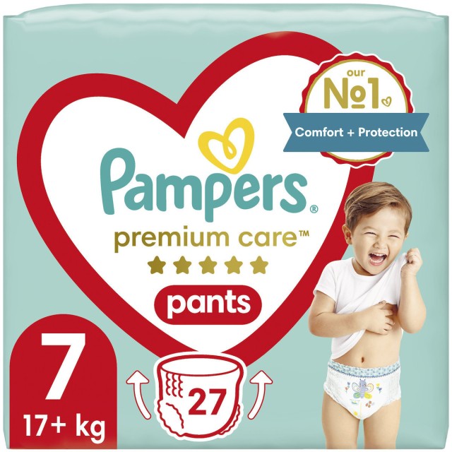 PAMPERS - Premium Care Pants Νο7 (17+Kg) Πάνες - Βρακάκι 27τμχ