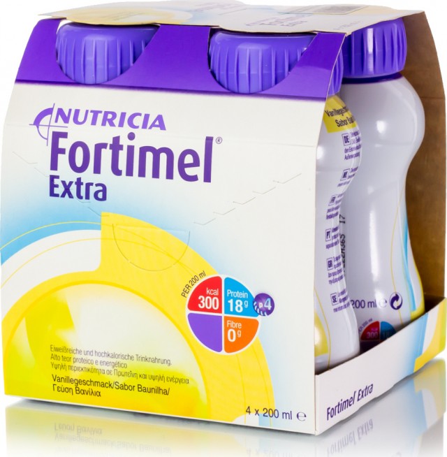 NUTRICIA - Fortimel Extra Με Γεύση Βανίλια 4x200ml