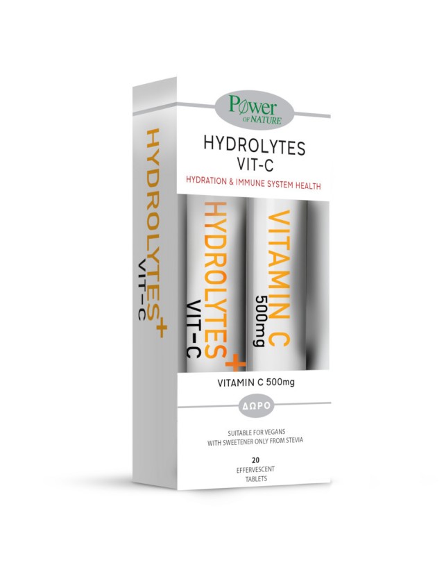 POWER HEALTH - Hydrolytes Vit-C Immune System Health 20 αναβράζοντα δισκια & Vitamin C 500MG 20 αναβράζοντα δισκια