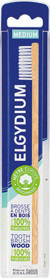 ELGYDIUM - Eco-Friendly Ξύλινη Οδοντόβουρτσα Medium με λευκές ίνες 1 Τμχ
