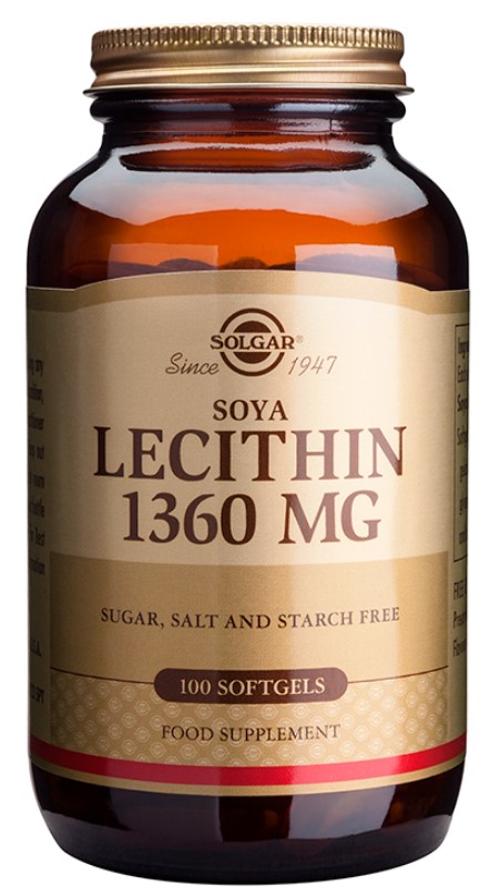 SOLGAR - Soya Lecithin 1360 mg Συμπλήρωμα Διατροφής Λεκιθίνης 100 Μαλακές Κάψουλες