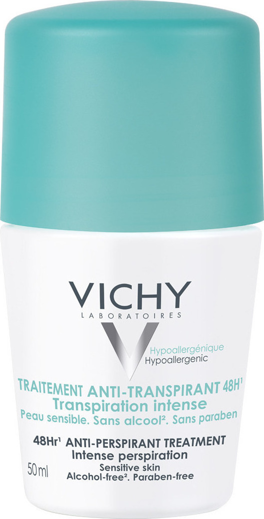 VICHY - Deodorant Intensive Anti Perspirant Αποσμητικό Roll - On 48ωρης Προστασίας 50ml