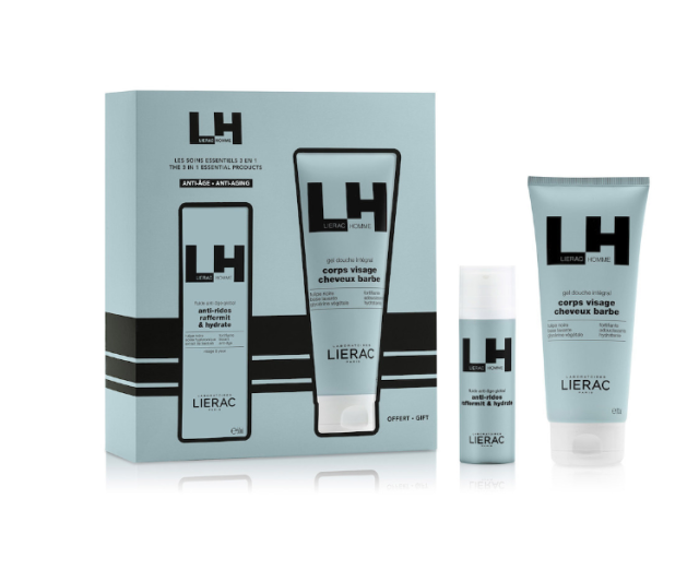 LIERAC - Promo Homme Global Anti-Aging Fluid Λεπτόρρευστη Κρέμα 50ml & Δώρο Douche Integral All-Over Shower Gel Καθαρισμού 200ml
