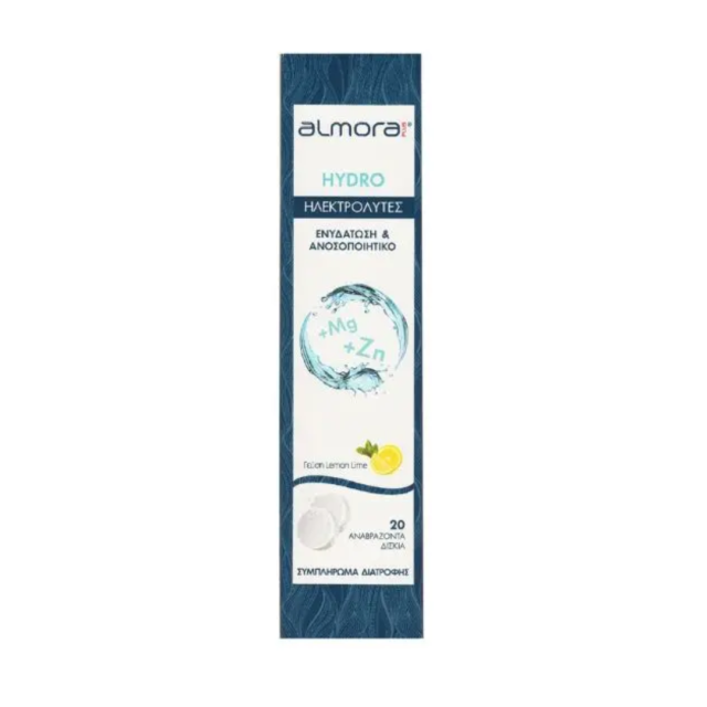 ALMORA PLUS - Hydro Ηλεκτρολύτες με Γεύση Lemon-Lime 20 Αναβράζοντα Δισκία