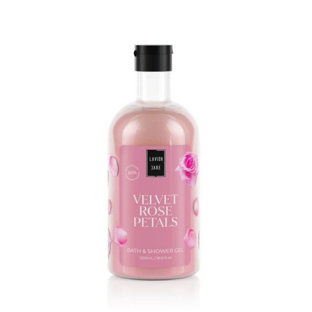 LAVISH CARE - Bath & Shower Gel Velvet Rose Petals Αφρόλουτρο Με Αρωμα Τριαντάφυλλο 500ml