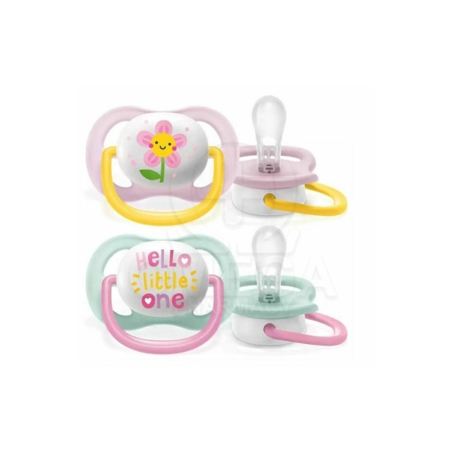AVENT - Ultra Air Happy Πιπίλες Σιλικόνης 0-6m+ Hello Little One 2τμχ