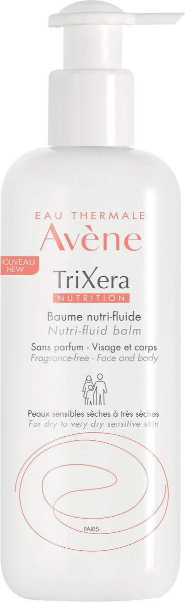 AVENE - Trixéra Nutrition Baume Nutri-fluide Λεπτόρρευστο Θρεπτικό Baume χωρίς Άρωμα, για Πρόσωπο & Σώμα, για Όλη την Οικογένεια, για την Ξηρή & Πολύ Ξηρή Επιδερμίδα 400ml