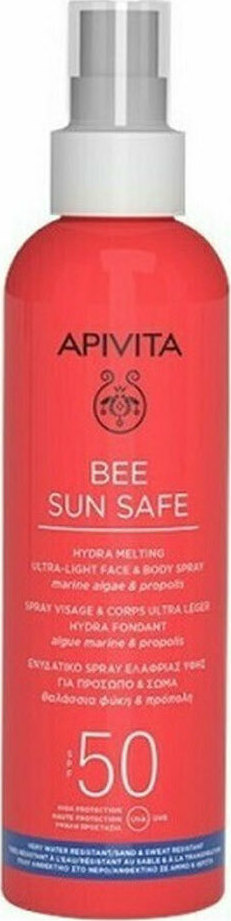 APIVITA - Bee Sun Safe Hydra Melting Face Body SPF50 Ενυδατικό Αντηλιακό Spray για Πρόσωπο - Σώμα Ελαφριάς Υφής 200ml