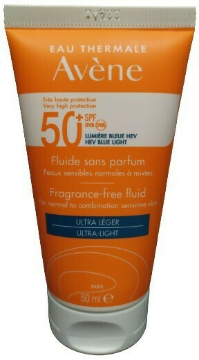 AVENE - Fluide SPF50+ Sans Parfume 50ml Λεπτόρρευστο Αντιηλιακό Προσώπου Χωρίς Άρωμα για το Κανονικό & Μικτό Δέρμα