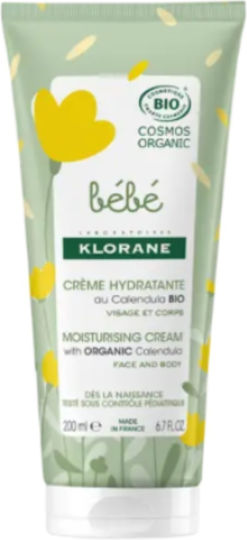 KLORANE - Bebe Bio Moisturising Cream With Calendula 0+ Mηνών Βρεφική Ενυδατική Κρέμα Προσώπου-Σώματος Με Οργανική Καλέντουλα 200ml