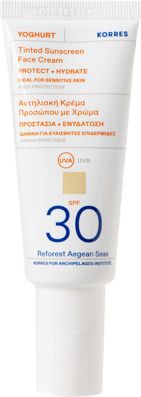 KORRES - Yoghurt Tinted Sunscreen Face Cream SPF30 Αντηλιακή Κρέμα Προσώπου με Χρώμα 40ml