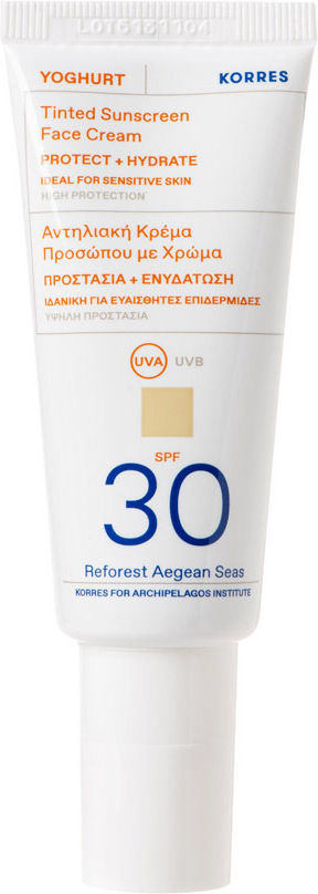 KORRES - Yoghurt Tinted Sunscreen Face Cream SPF30 Αντηλιακή Κρέμα Προσώπου με Χρώμα 40ml