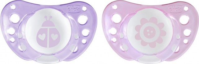 CHICCO - Physio Forma Air Pink - Λεπτή Πιπίλα Σιλικόνης, Ροζ 0-6m 2τμχ