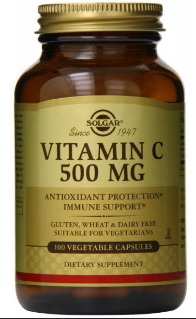 SOLGAR -  Vitamin C 500mg Συμπλήρωμα Διατροφής Βιταμίνης C 100 Φυτικές Κάψουλες