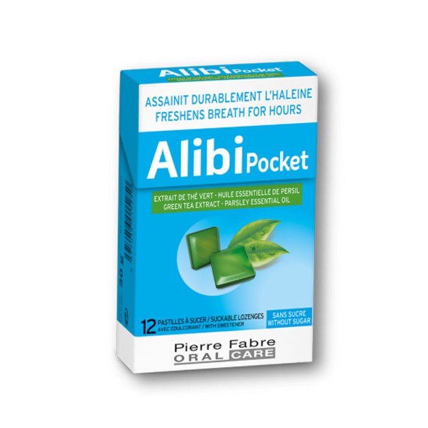 ALIBI POCKET - Παστίλιες κατά τις Κακοσμίας του Στόματος χωρίς Ζάχαρη, 12 παστίλιες