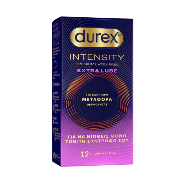 DUREX - Intensity Extra Lube Latex-Free Εξαιρετικά Λεπτά Προφυλακτικά με Extra Λιπαντικό 12 τεμάχια