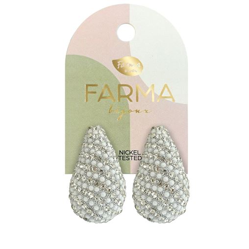 FARMA BIJOUX - Υποαλλεργικά Σκουλαρίκια Σταγόνες με Κρύσταλλα & Στρας (BEWOW11) 25mm 1 Ζευγάρι