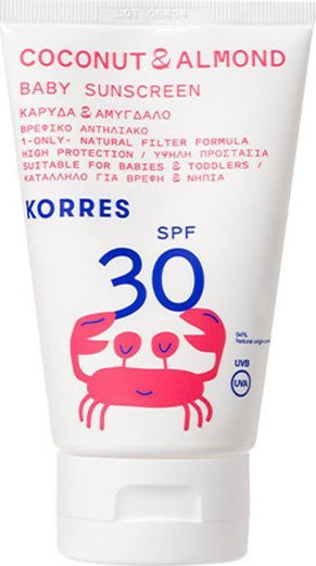 KORRES - Καρύδα - Αμύγδαλο Βρεφικό Αντηλιακό SPF30 για Πρόσωπο - Σώμα 100ml