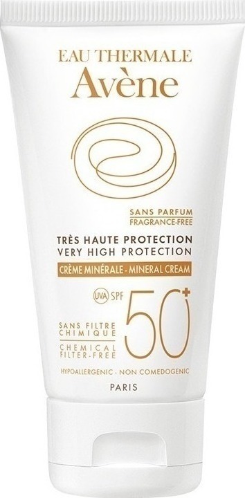 AVENE - Mineral Cream Αντηλιακή Κρέμα Προσώπου Πολύ Υψηλής Προστασίας SPF50+ για Μη Ανεκτικές Επιδερμίδες 50ml