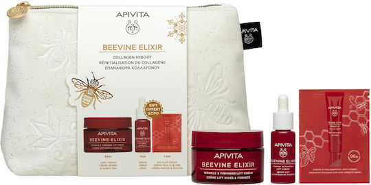 APIVITA - Promo Beevine Elixir Collagen Reboot - Αντιρυτιδική & Συσφικτική Κρέμα Ελαφριάς Υφής 50ml & Beevine Elixir Serum 10ml & Eye & Lip Cream 1.5ml