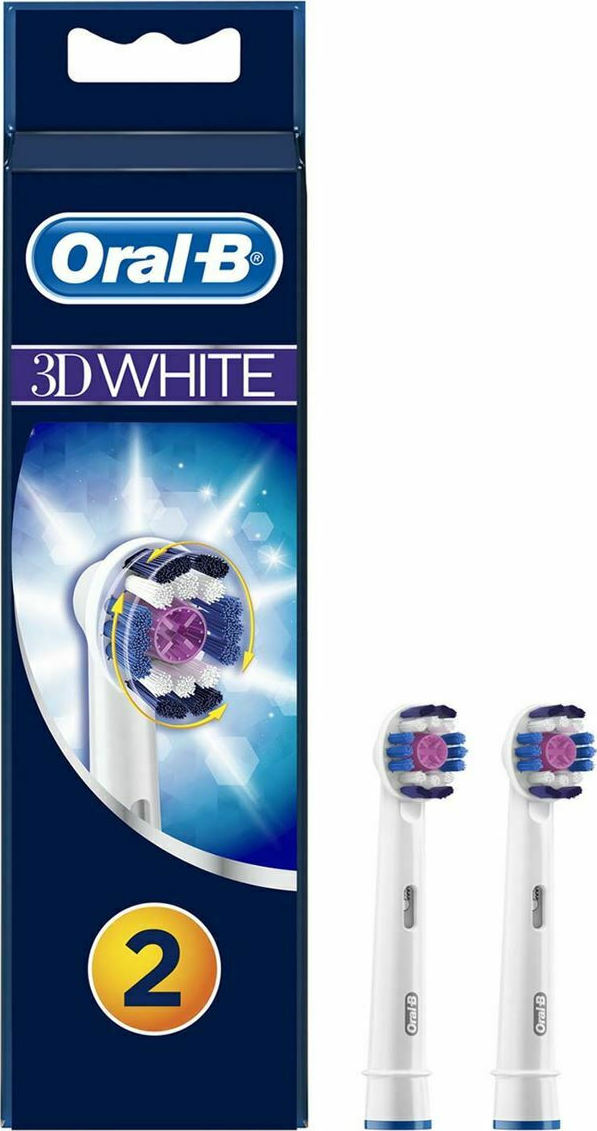 ORAL-Β - 3D White Ανταλλακτικές Κεφαλές για Ηλεκτρική Οδοντόβουρτσα CleanMaximiser 2τμχ