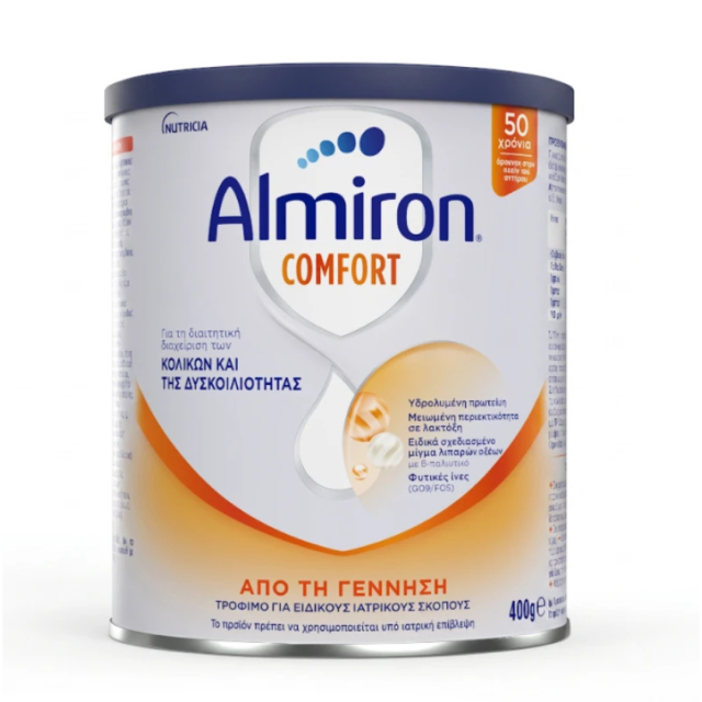 NUTRICIA - ALMIRON Comfort Γάλα Για Την Αντιμετώπιση Της Δυσκοιλιότητας Για Βρέφη Από Την Γέννηση 400gr