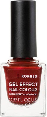 KORRES - Βερνίκι Νυχιών Gel Effect Nail Colour No58 Velour Red 11ml