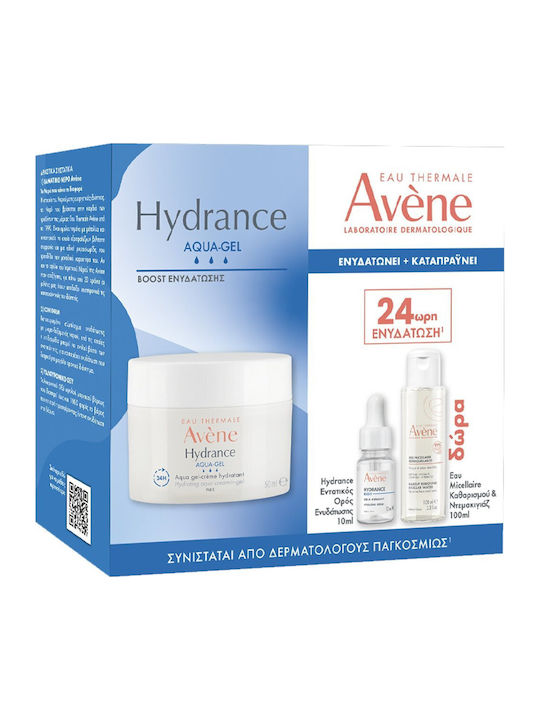 AVENE - Promo Hydrance Aqua-Gel Ενυδατική Κρέμα Προσώπου 50ml & Hydrance Εντατικός Ορός Ενυδάτωσης 10ml & Eau Micellaire Καθαρισμού & Ντεμακιγιάζ 100ml