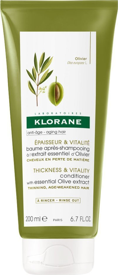 KLORANE - Baume Apres-Shampooing A LExtrait Essentiel DOlivier, Μαλακτική Κρέμα Με Ελιά, Αντιγήρανση Μαλλιών, 200ml