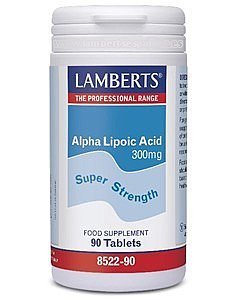 LAMBERTS - Alpha Lipoic Acid 300mg, Αντιοξειδωτικό Συμπλήρωμα Άλφα Λιποϊκού Οξέως, 90 tabs