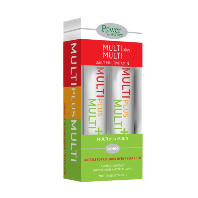 POWER HEALTH - Multi plus Multi με Στέβια Πολυβιταμίνη 20 Αναβράζοντα Δισκία & Δώρο Multi plus Multi με Στέβια Πολυβιταμίνη 20 Αναβράζοντα Δισκία