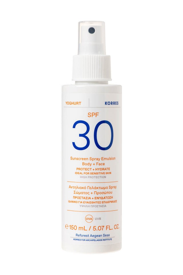 KORRES - Yoghurt Sunscreen Emulsion Body - Face SPF30 Αντηλιακό Γαλάκτωμα Σώματος - Προσώπου 150ml
