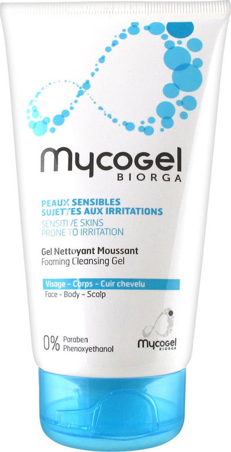 BIORGA - Mycogel Gel Nettoyant Moussant, Ήπιο Aντισηπτικό Gel Προσώπου-Σώματος & Τριχωτού Κεφαλής 150ml