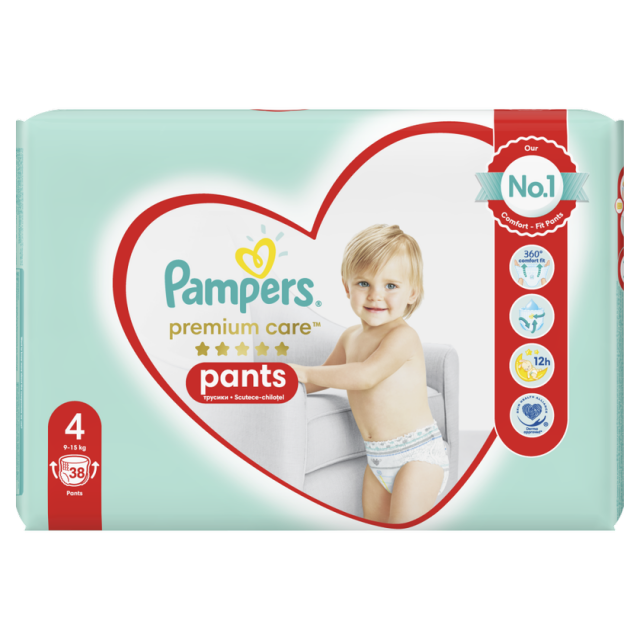 PAMPERS - Premium Care Pants No4 (9-15kg) Πάνες - Βρακάκι 38τμχ
