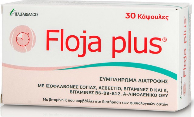 FLOJA PLUS - Plus Συμπλήρωμα Διατροφής για την Αντιμετώπιση των Συμπτωμάτων της Εμμηνόπαυσης, 30 caps