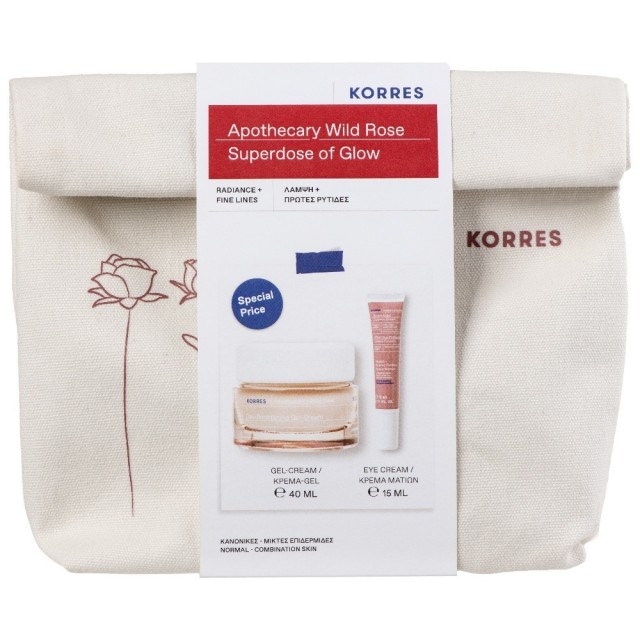 KORRES - Promo Wild Rose Gel Cream 40ml Κρέμα Προσώπου & Eye Cream Κρέμα Ματιών Άρωμα Άγριο Τριαντάφυλλο 15ml