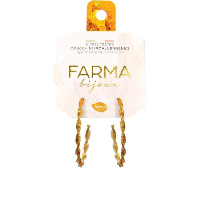 FARMA BIJOUX - Υποαλλεργικά Σκουλαρίκια Κρίκοι Επιχρυσωμένοι Σπιράλ 40,0mm (BECG580-40M) 1 Ζευγάρι