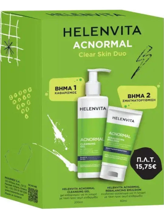 HELENVITA - Promo Acnormal Clear Skin Duo Acnormal Cleansing Gel 200ml & Rebalancing Emulsion 60ml