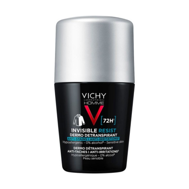 VICHY - Homme Αποσμητικό Invisible Resist 72h Κατά των Σημαδιών & της Έντονης Εφίδρωσης 50ml