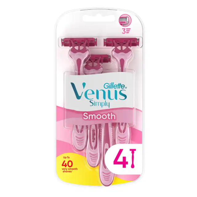 GILLETTE - Venus Simply Smooth Γυναικεία Ξυραφάκια μιας χρήσης 4τμχ