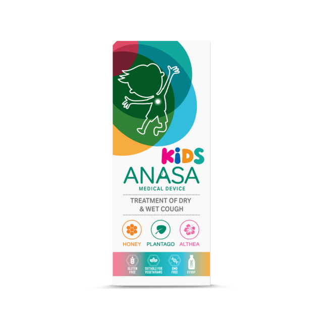 SUPERFOODS - Anasa Kids Παιδικό Σιρόπι Για Τον Ξηρό - Παραγωγικό Βήχα Μέλι - Αλθαία 120ml