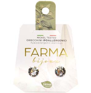 FARMA BIJOUX - Υποαλλεργικά Σκουλαρίκια Κρύσταλλα Στρογγυλά 7,15mm (BE66C01)  1 Ζευγάρι