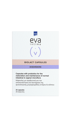 INTERMED - EVA Biolact Disorders Προβιοτικά Για Την Εντερική και Κολπική Χλωρίδα 20 Κάψουλες