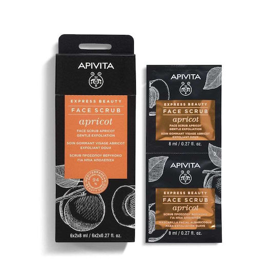 APIVITA - Express Beauty Apricot Απολέπιση Προσώπου με Βερύκοκο, 2x8ml