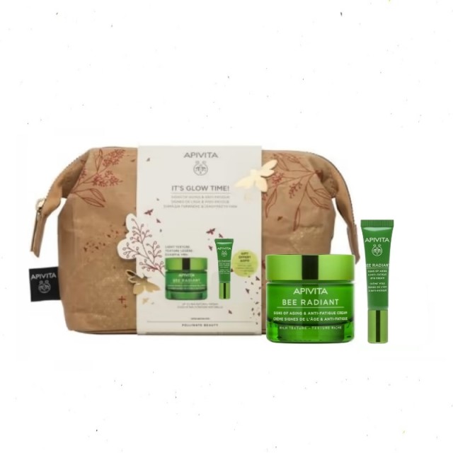 APIVITA - Promo Its Glow Time! Set Bee Radiant Κρέμα Πλούσιας Υφής 50ml και μαζί Bee Radiant Peony Eye Κρέμα Ματιών 15ml