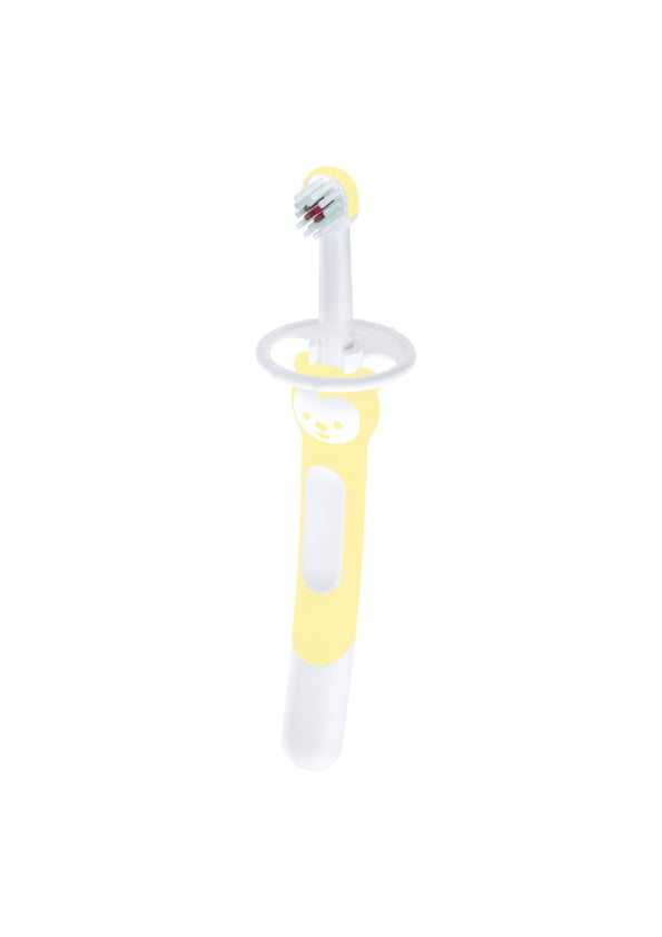 MAM - Training Brush Εκπαιδευτική Οδοντόβουρτσα Με Ασπίδα Προστασίας 5+ Μηνών 605 Κίτρινη 1 τμχ