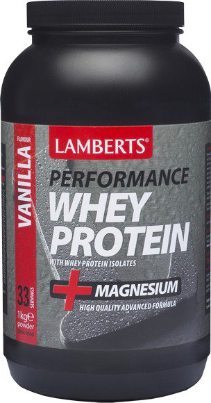 LAMBERTS - Performance Whey Protein Υψηλής Ποιότητας και Καθαρότητας Πρωτεΐνη Ορού Γάλακτος με Γεύση Βανίλια 1000gr