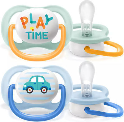 AVENT - Ultra Air Happy Πιπίλες Σιλικόνης 0-6m+ Hello Little One 2τμχ